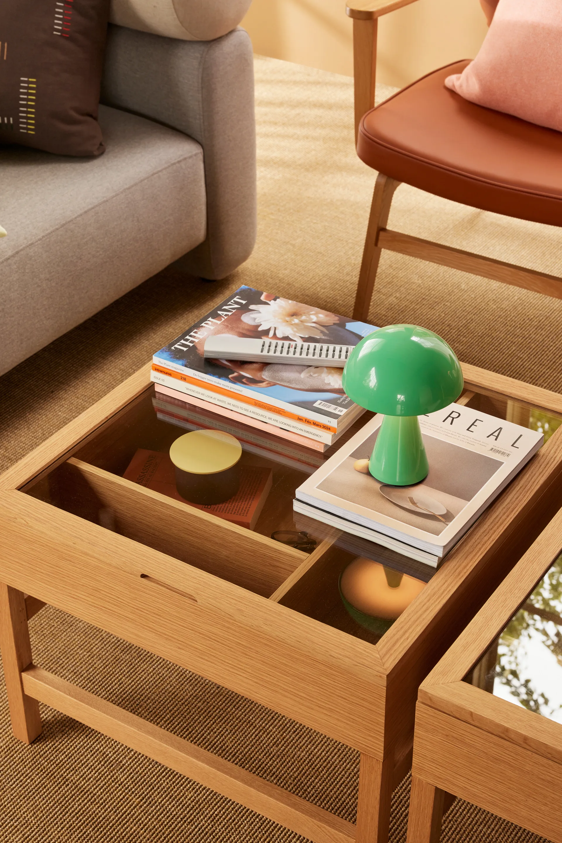 Mush kannettava pöytävalaisin, Vihreä Hübsch Interior