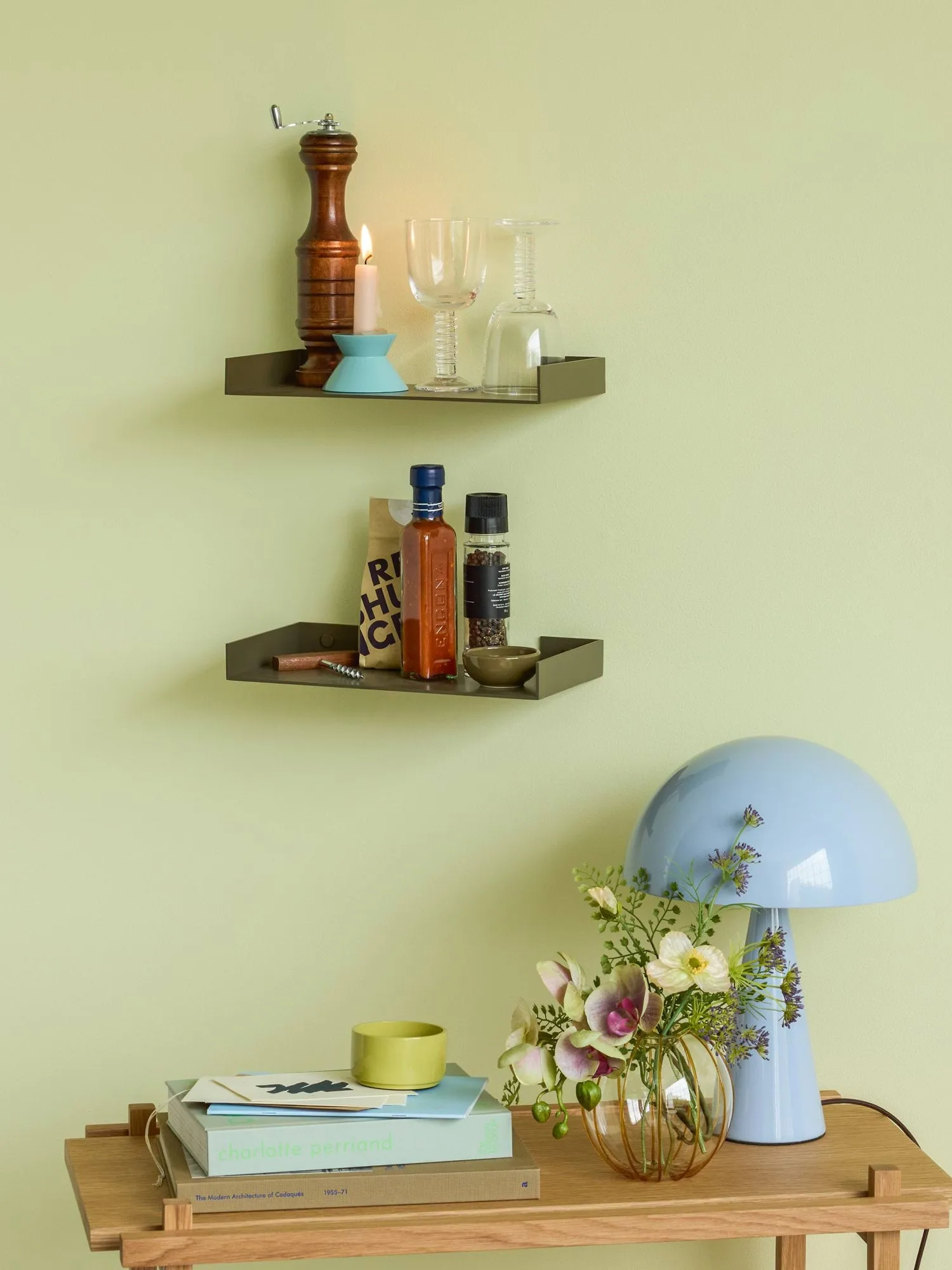 Mush pöytälamppu, Ice blue, mini 34 cm Hübsch Interior