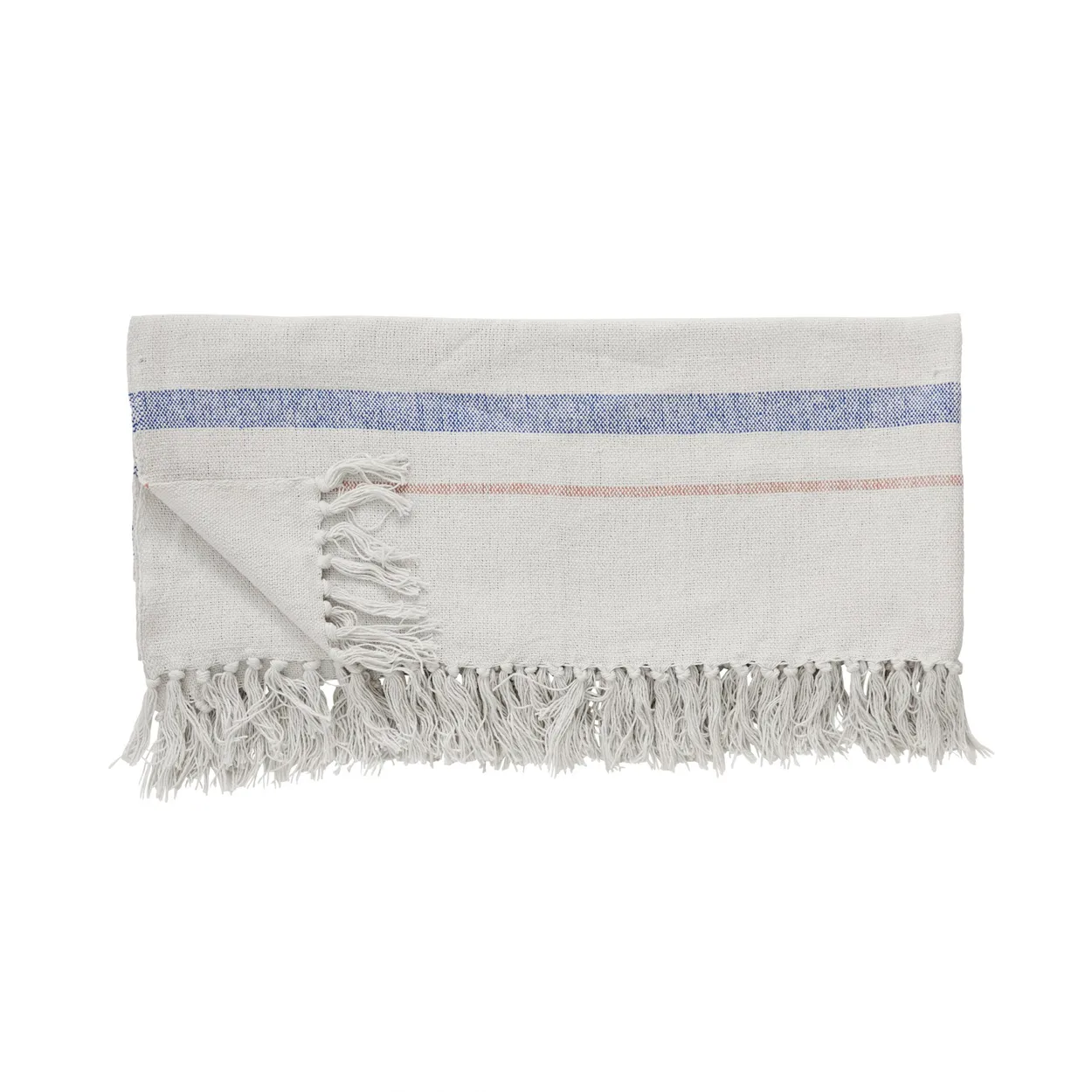 Hübsch Puuvillainen viltti 140x200 cm Beige-sininen-punainen