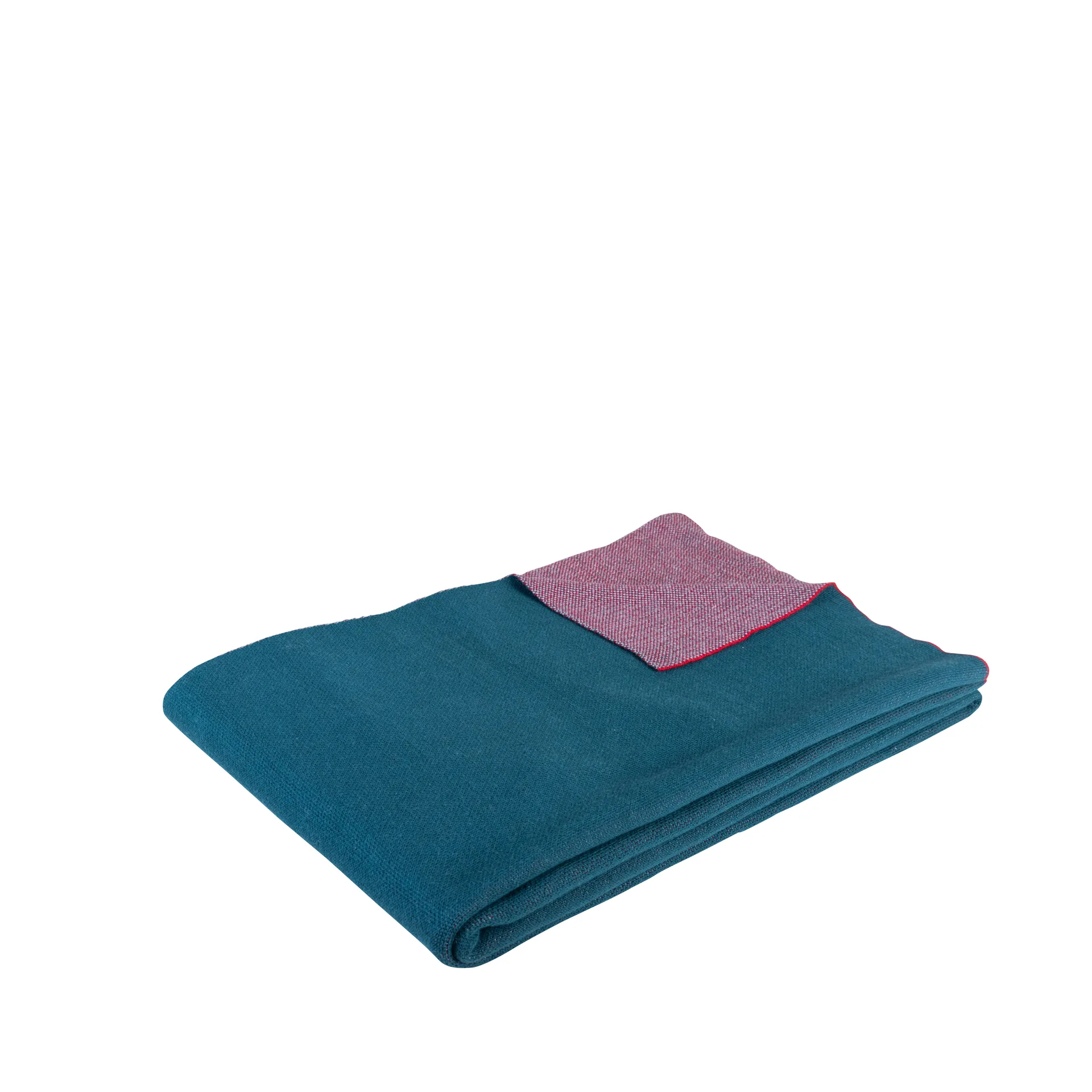 Puuvillainen viltti 140x200 cm, Petroleuminsininen-bordeaux Hübsch Interior