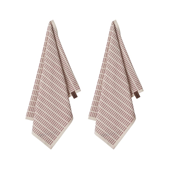 Humdakin Notes of Hygge -keittiöpyyhe joulu 2-pakkaus - Off white/Red - Humdakin