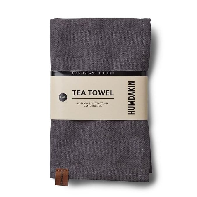 Humdakin Recycled keittiöpyyhe 45 x 70 cm 2-pack, Dark ash Humdakin