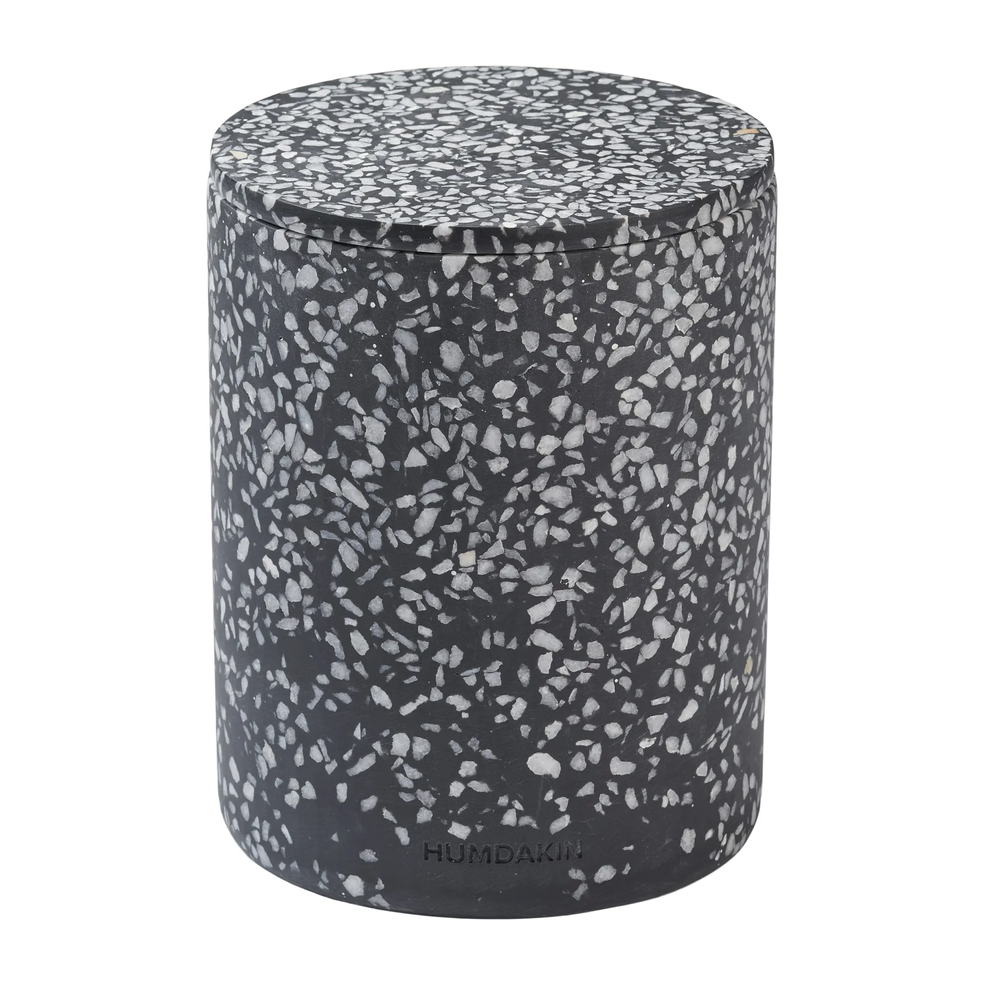 Humdakin Terrazzo kannellinen maljakko Ø 10 cm, Black Humdakin