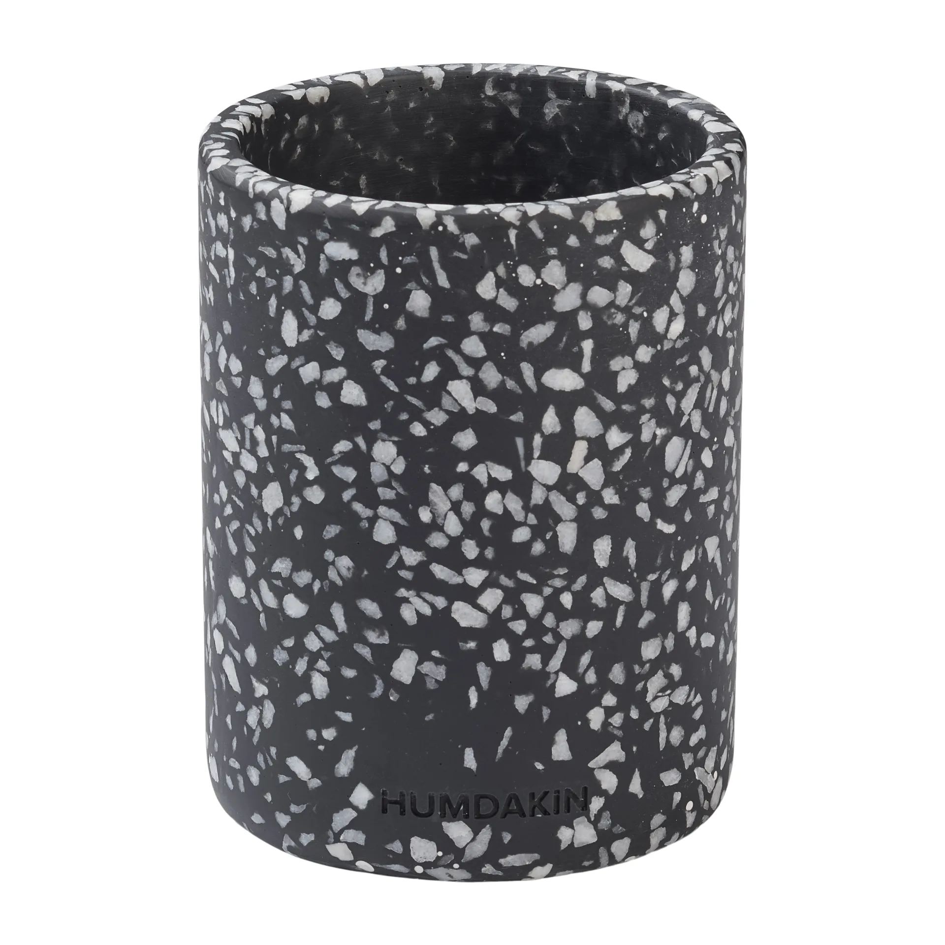 Humdakin Terrazzo kannellinen maljakko Ø 10 cm, Black Humdakin