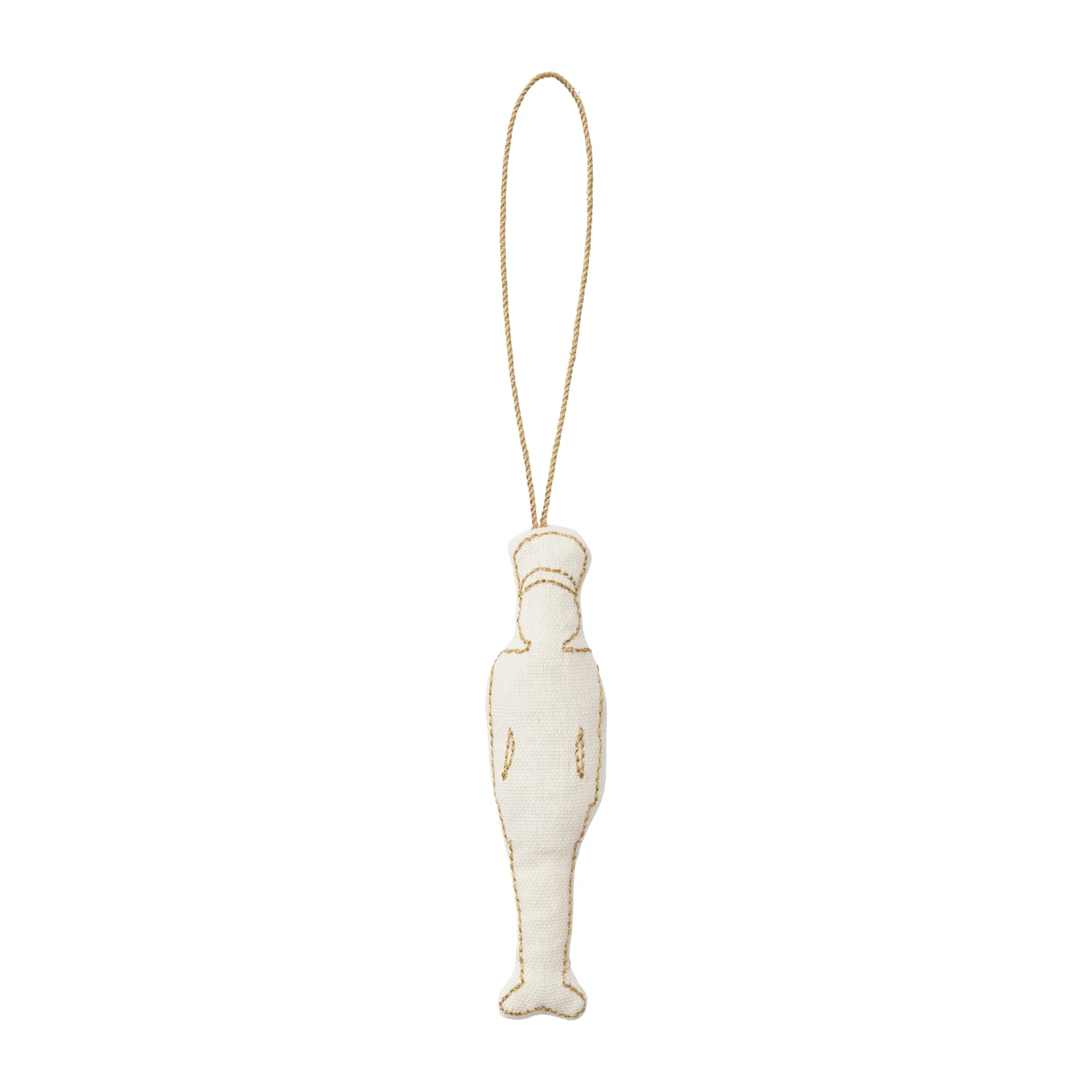 Humdakin Tin Soldier ripustettava joulukoriste puuvilla, Off white/gold Humdakin