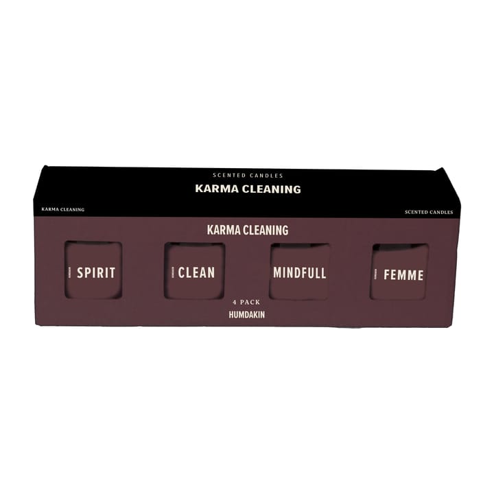 Humdakin tuoksukynttilä 4-pakkaus - Karma Cleaning - Bordeaux - Humdakin