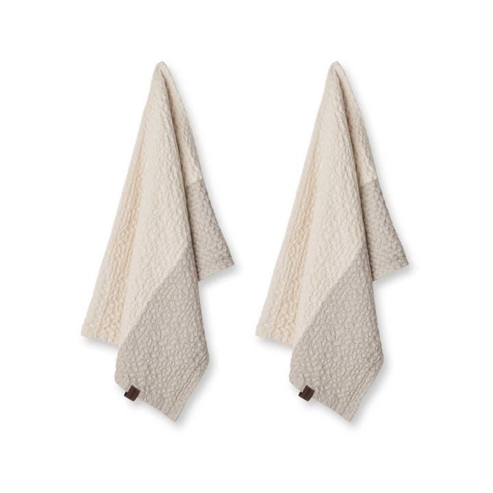Humdakin Waffle -keittiöpyyhe 45x70 cm 2-pakkaus - Light stone-shell - Humdakin