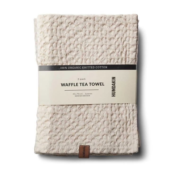 Humdakin Waffle -keittiöpyyhe 45x70 cm 2-pakkaus - Light stone-shell - Humdakin