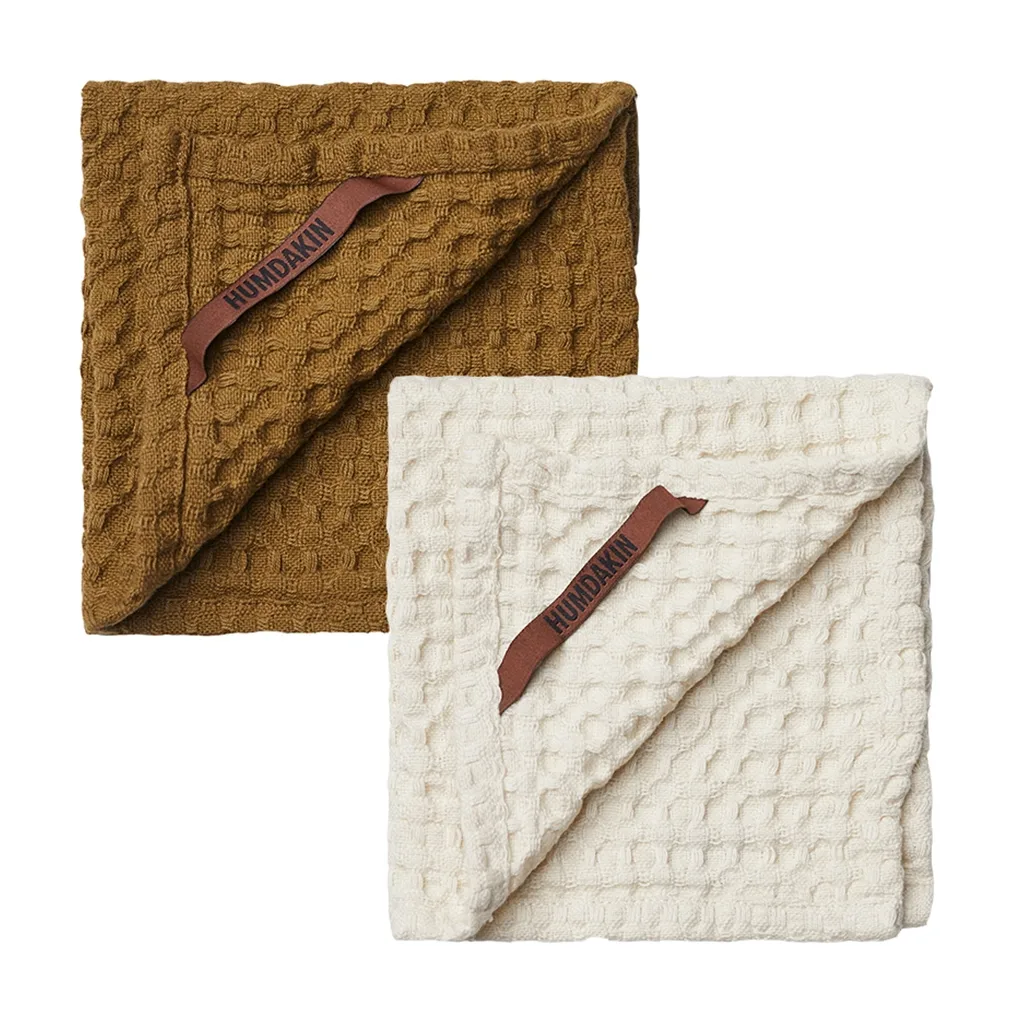 Humdakin Waffle -tiskipyyhe 28x28 cm 2-pakkaus, Sunset-shell Humdakin