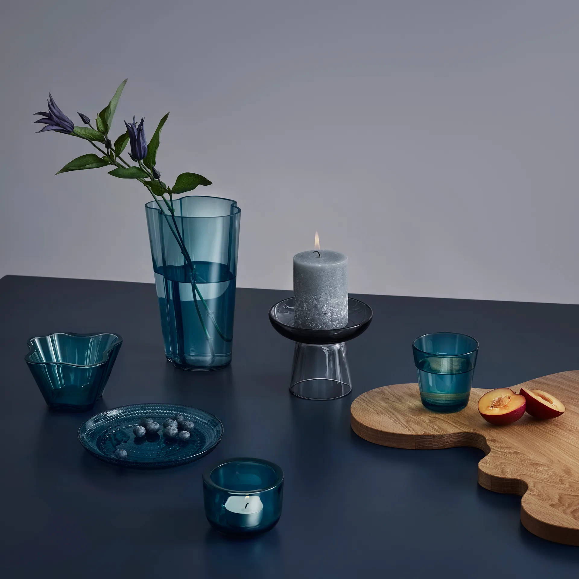 Alvar Aalto kulho 75 mm, merensininen Iittala
