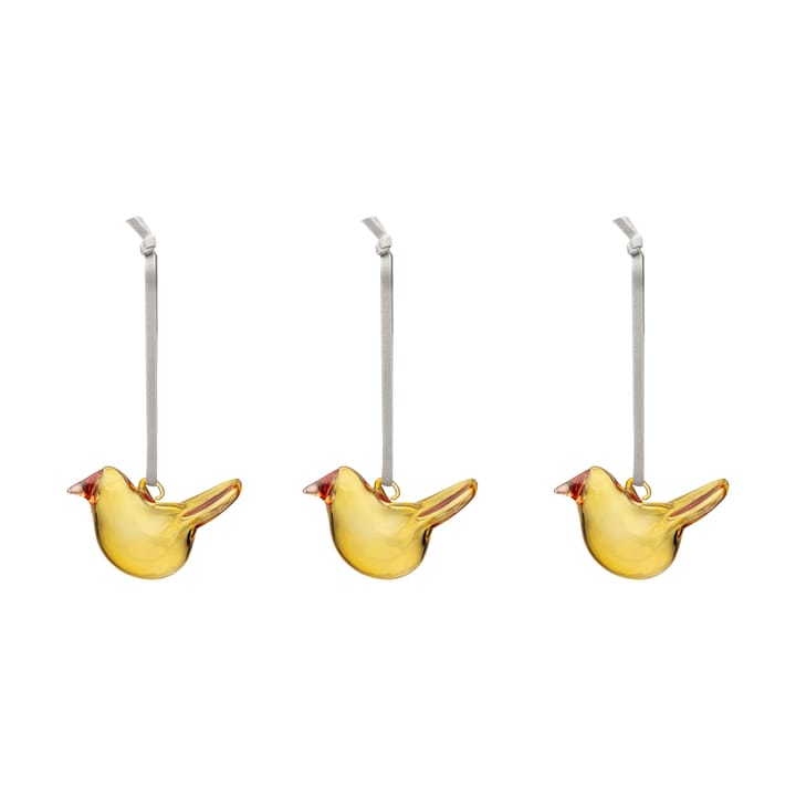 Iittala lasilintu 3-pack, Keltainen Iittala