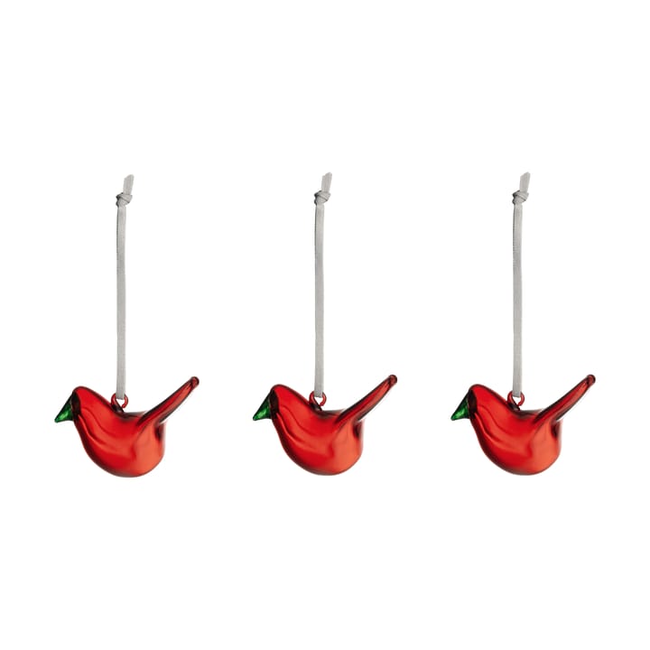 Iittala lasilintu 3-pakkaus - Punainen - Iittala