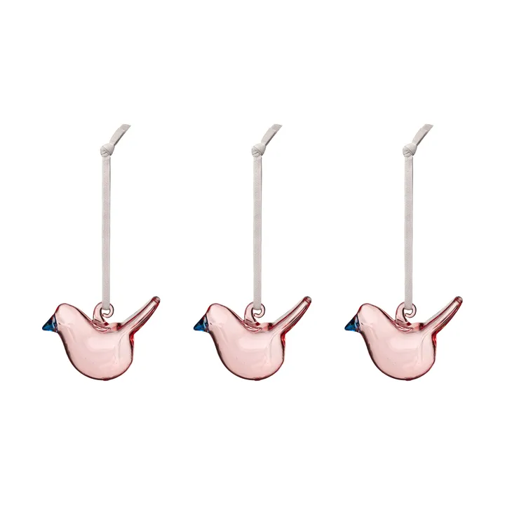 Iittala lasilintu - Rosa, mini, 3-pack - Iittala