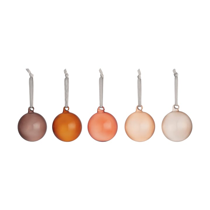 Iittalan lasinen joulupallo 80 mm 5 kpl - Ruskea - Iittala