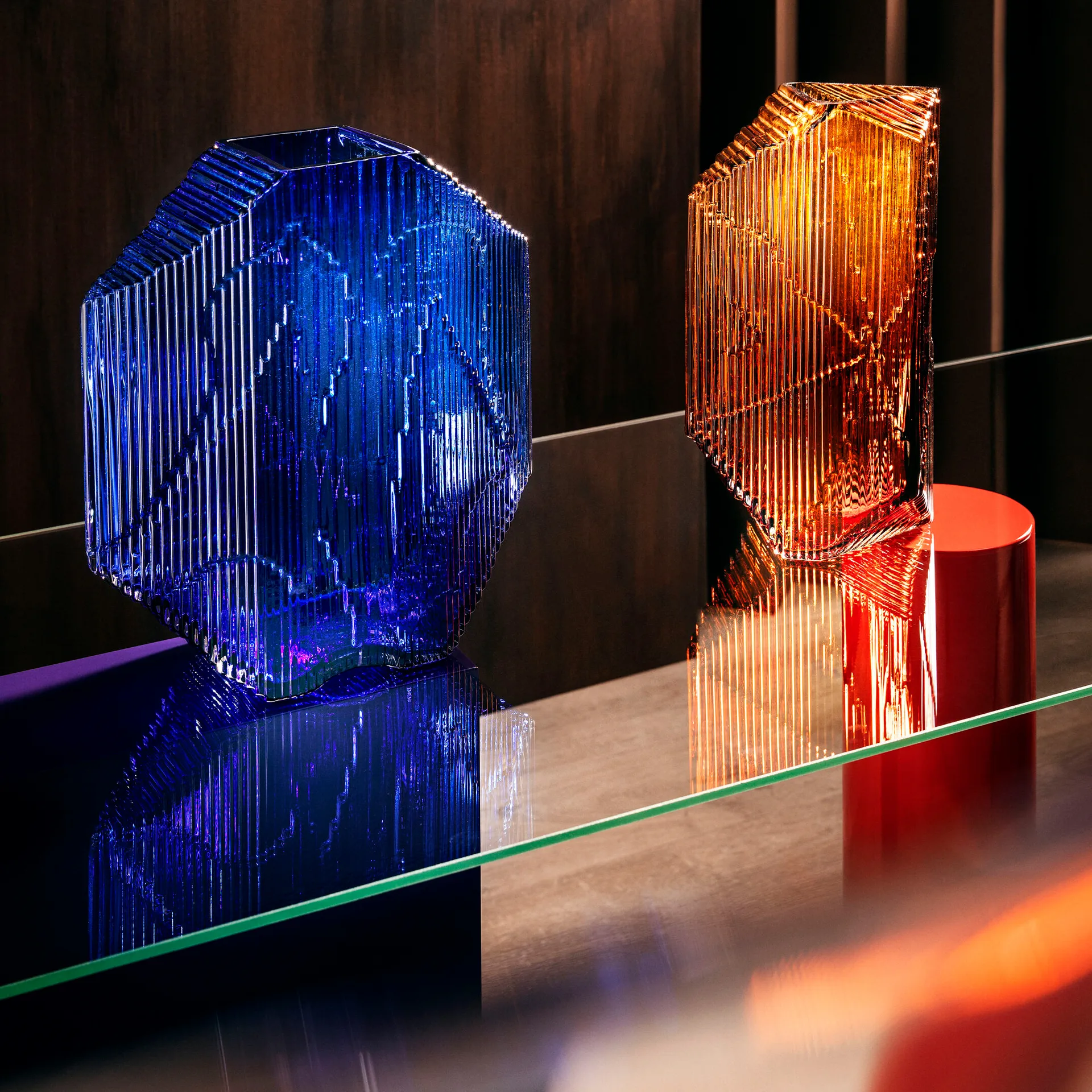 Kartta lasiveistos 33,5 cm, Ultramariininsininen Iittala