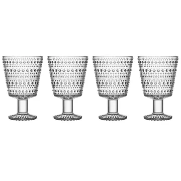 Kastehelmi jalallinen juomalasi 26 cl, 4-pakkaus - Kirkas - Iittala