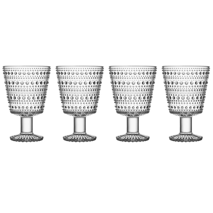 Kastehelmi jalallinen juomalasi 26 cl, 4-pakkaus - Kirkas - Iittala