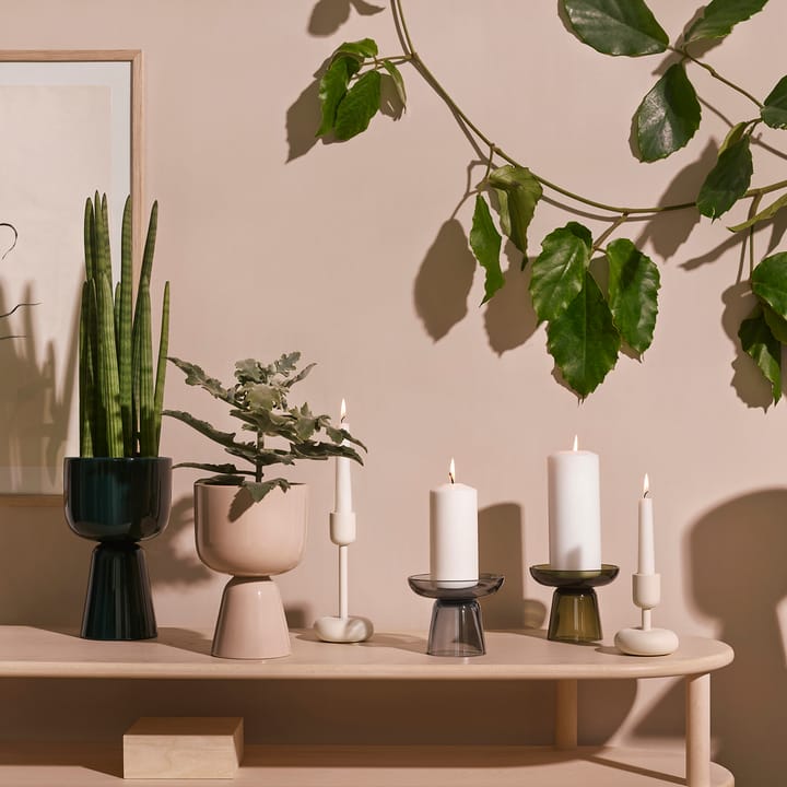 Nappula kynttilänjalka, puuteri, Pieni 107 mm Iittala