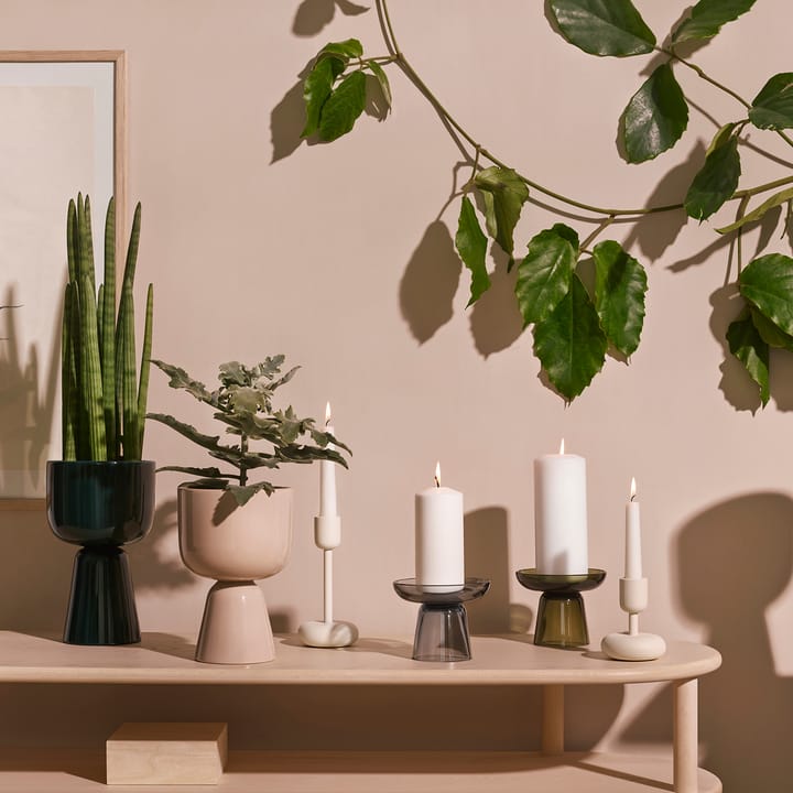 Nappula kynttilänjalka, puuteri, Suuri 183 mm Iittala