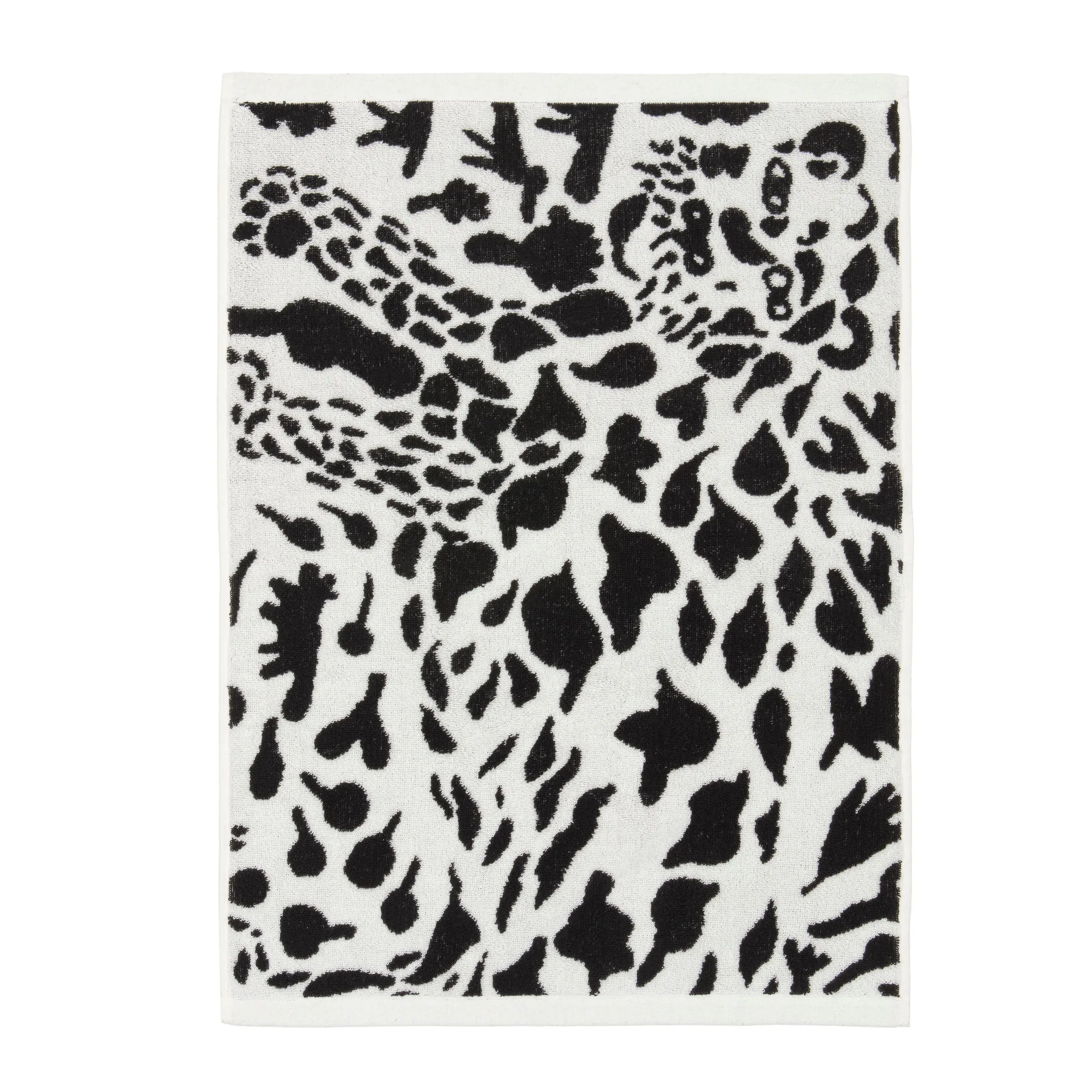 Oiva Toikka Cheetah pyyhe 50x70 cm, Musta-valkoinen Iittala