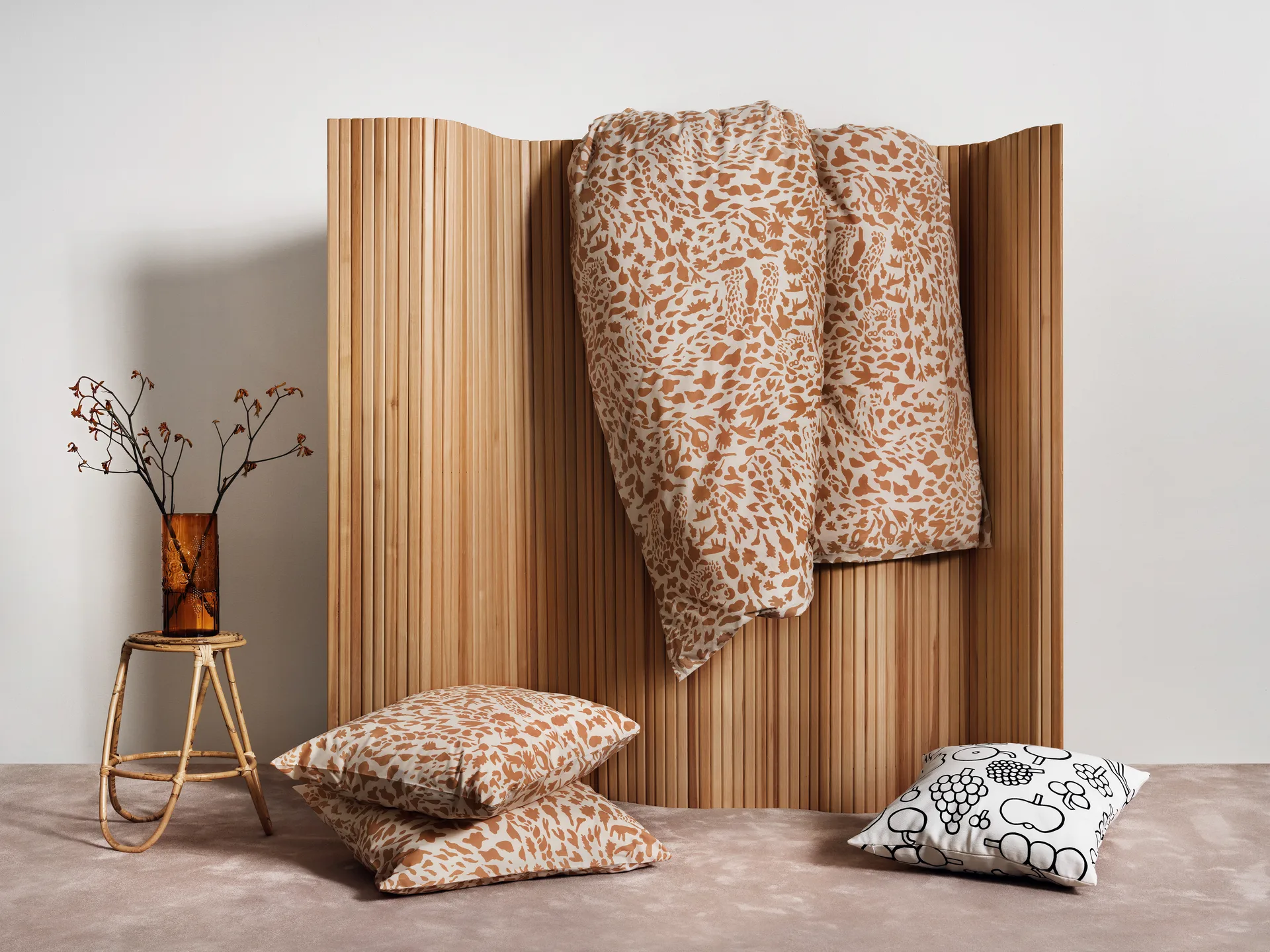 Oiva Toikka Cheetah sänkysetti 150x210 cm, Ruskea Iittala