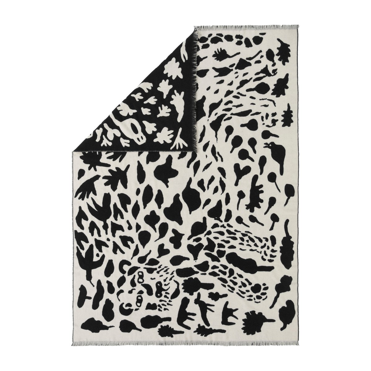 Iittala Oiva Toikka Cheetah villahuopa 130×180 cm Musta-valkoinen