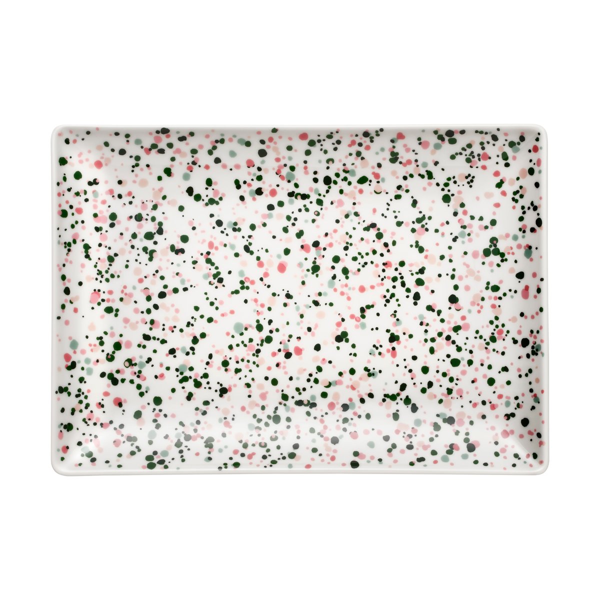 Iittala Oiva Toikka Helle A4 lautanen 21×29 cm Vaaleanpunainen-vihreä