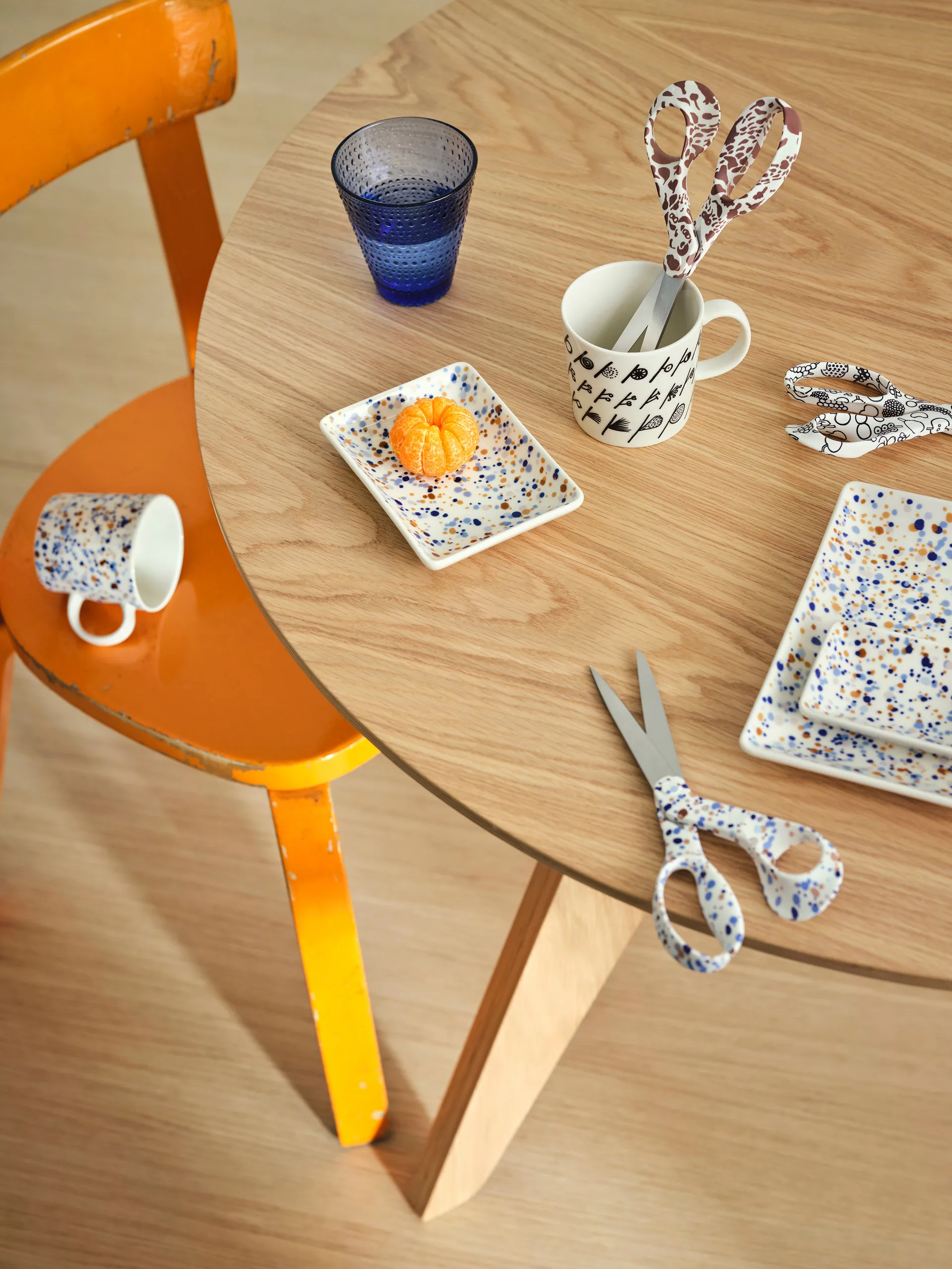 Oiva Toikka Helle A7 lautanen 7x10 cm, Sininen-ruskea Iittala