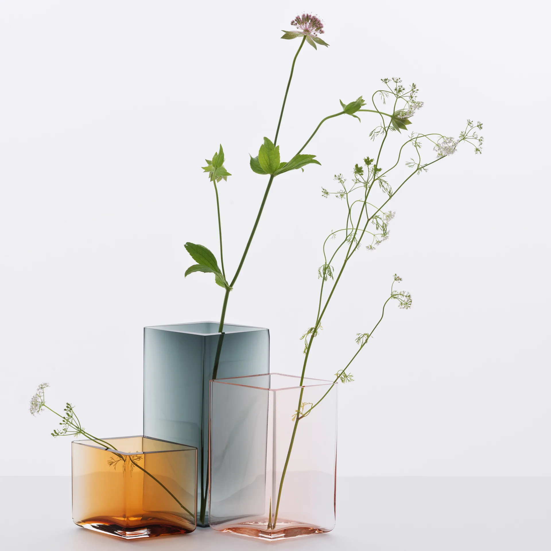 Ruutu maljakko 11,5x18 cm, harmaa Iittala