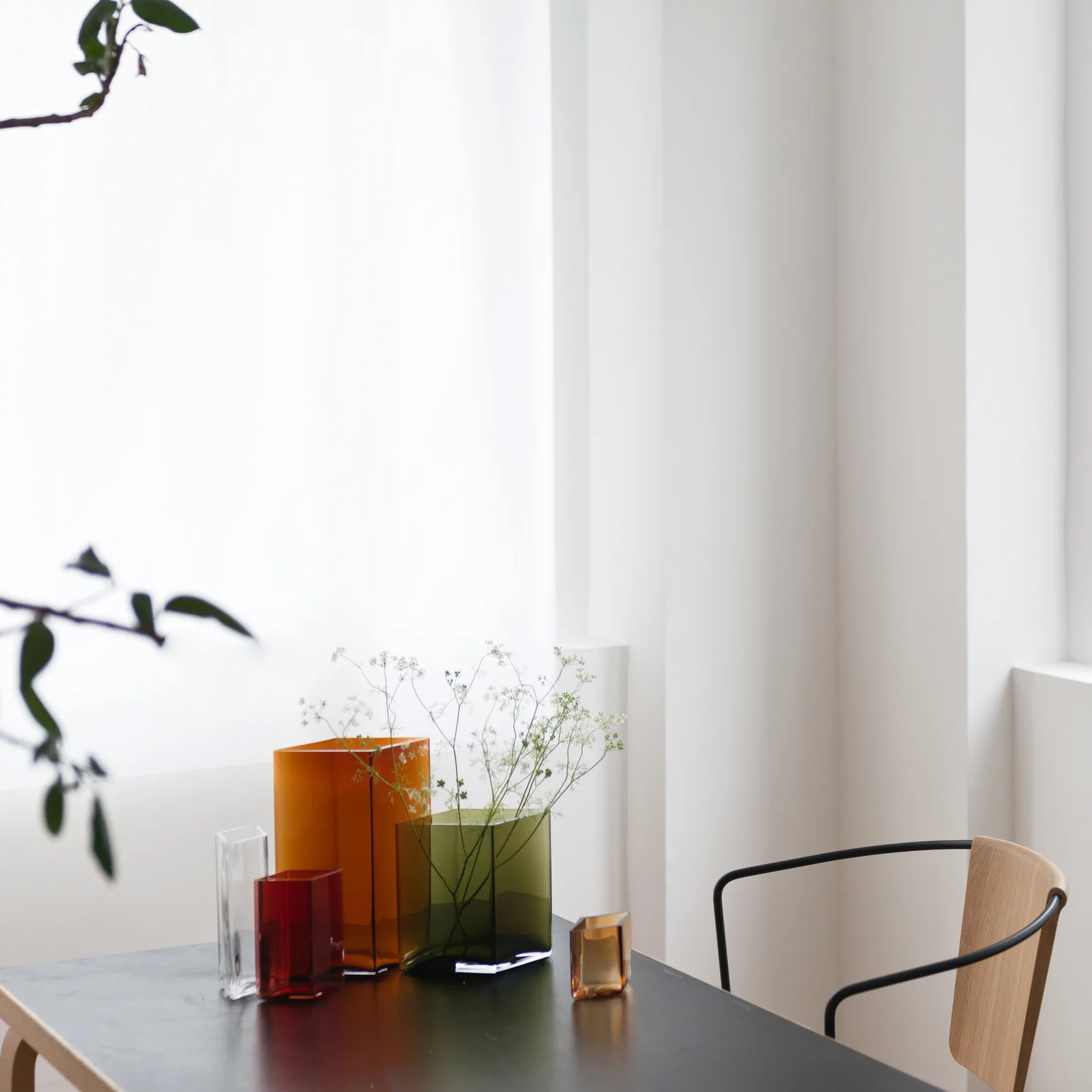 Ruutu maljakko 20,5 x 27 cm, kupari Iittala