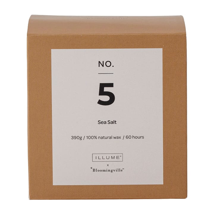 NO. 5 Sea Salt -tuoksukynttilä - 390 g + Lahjarasia - Illume x Bloomingville