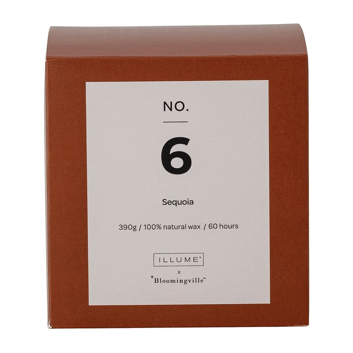 NO. 6 Sequoia -tuoksukynttilä - 390 g + Lahjarasia - Illume x Bloomingville