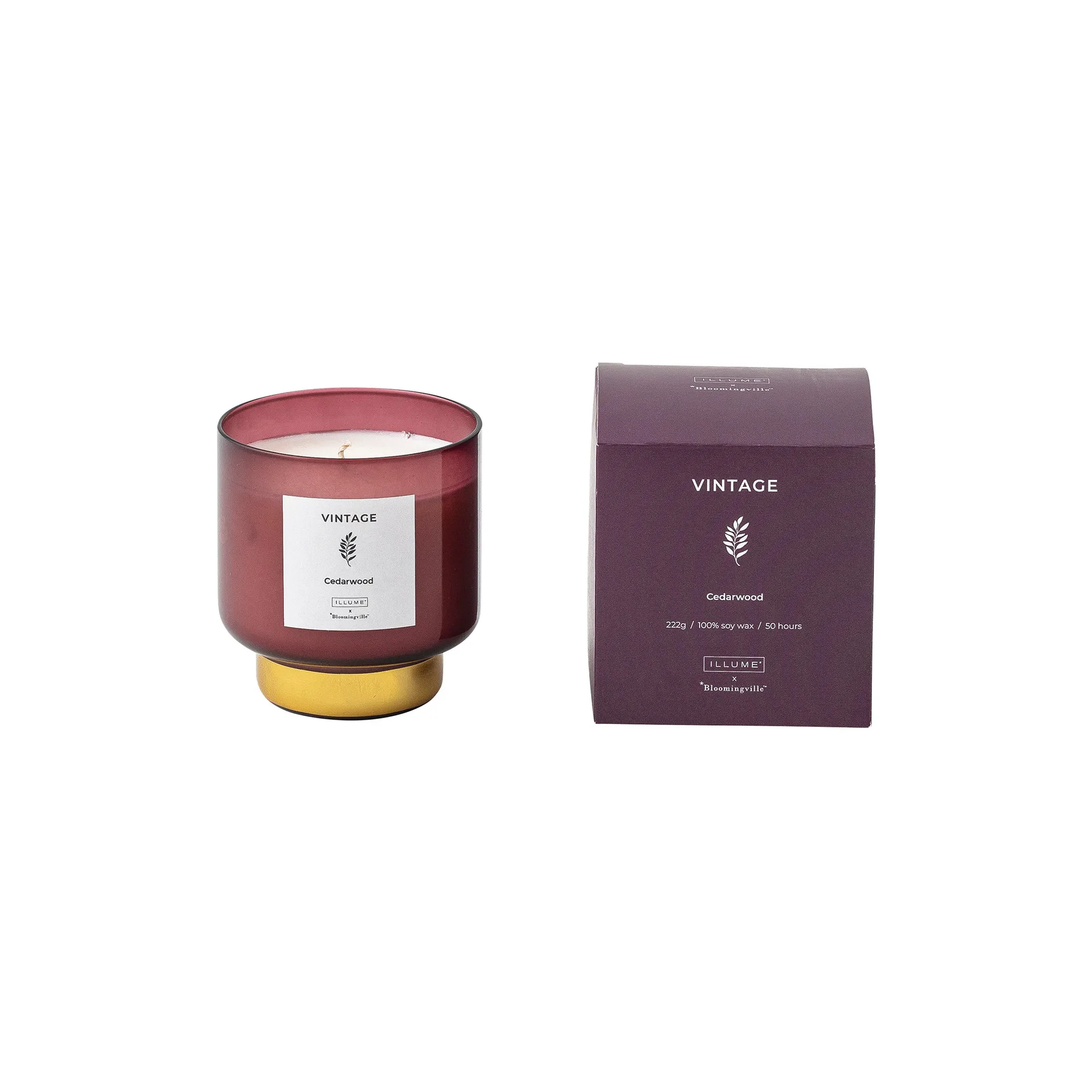 Vintage Cedarwood -tuoksukynttilä, 222 g Illume x Bloomingville