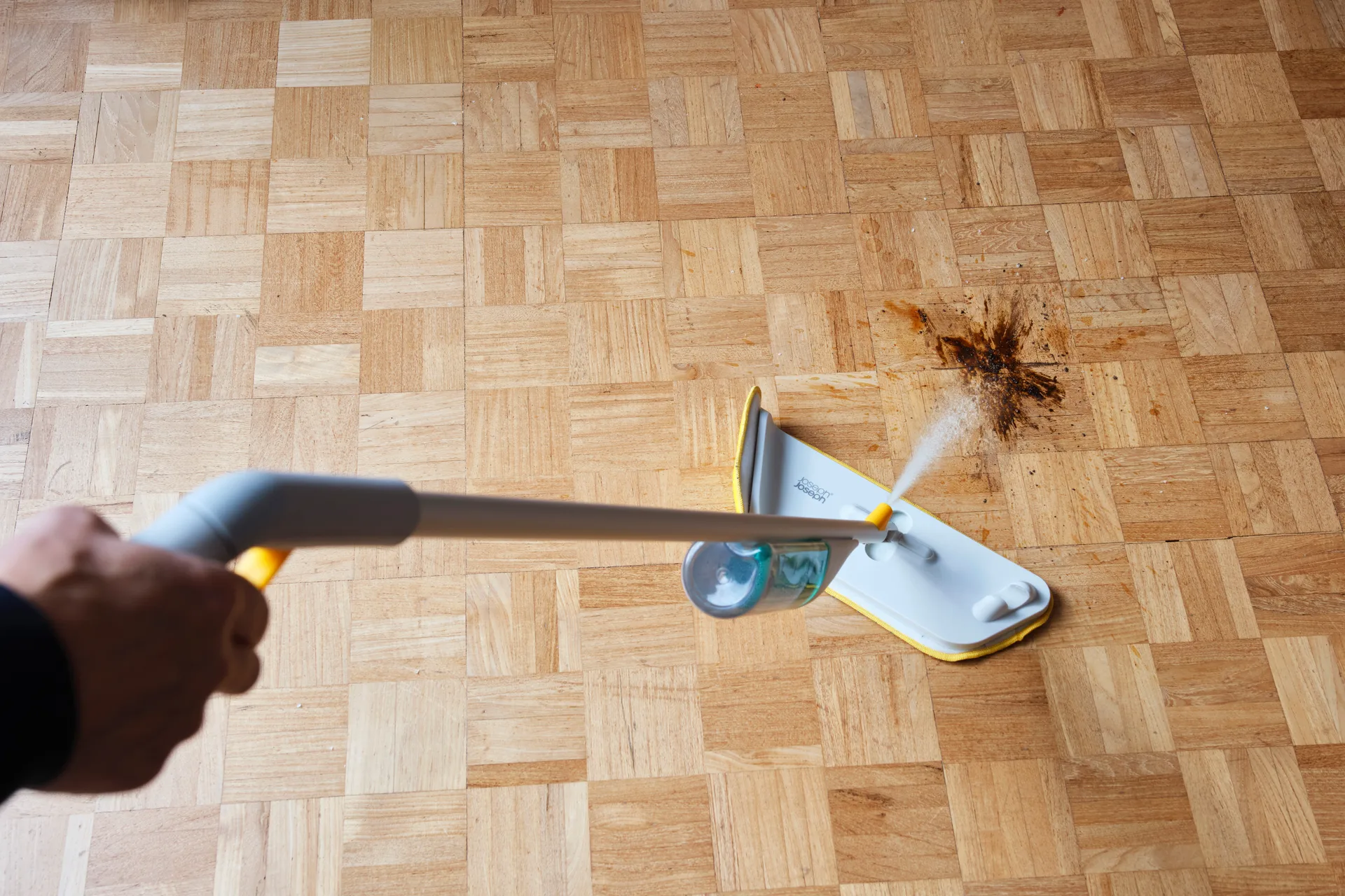 Cleantech 2-in-1 lattiamoppi, jossa skrubbi, Vaalea kivi Joseph Joseph