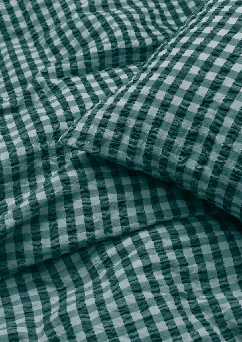 Bæk&Bølge pussilakanasetti 140x200 cm, Vihreä-vaaleansininen Juna