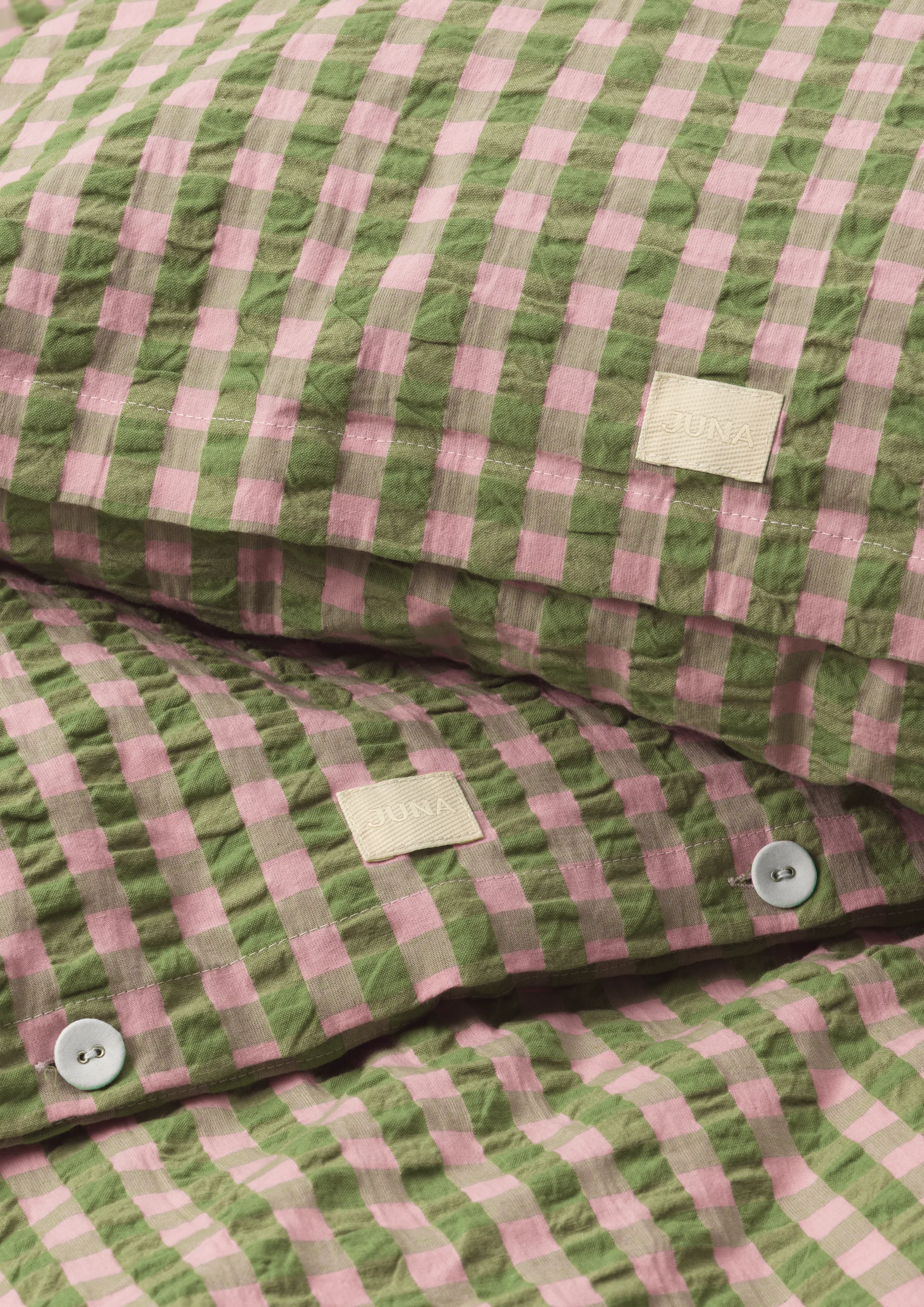 Bæk&Bølge pussilakanasetti 140x220 cm, Vihreä-Vaaleanpunainen Juna