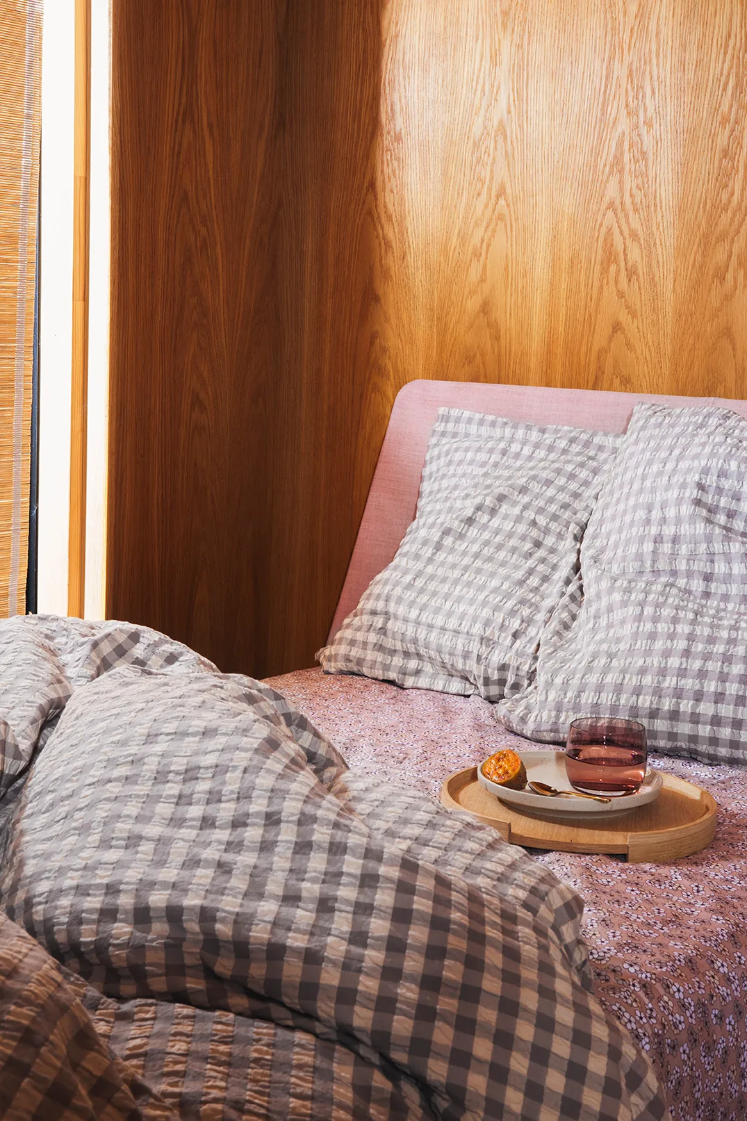 Bæk&Bølge pussilakanasetti 150x210 cm, Harmaa-Koivu Juna