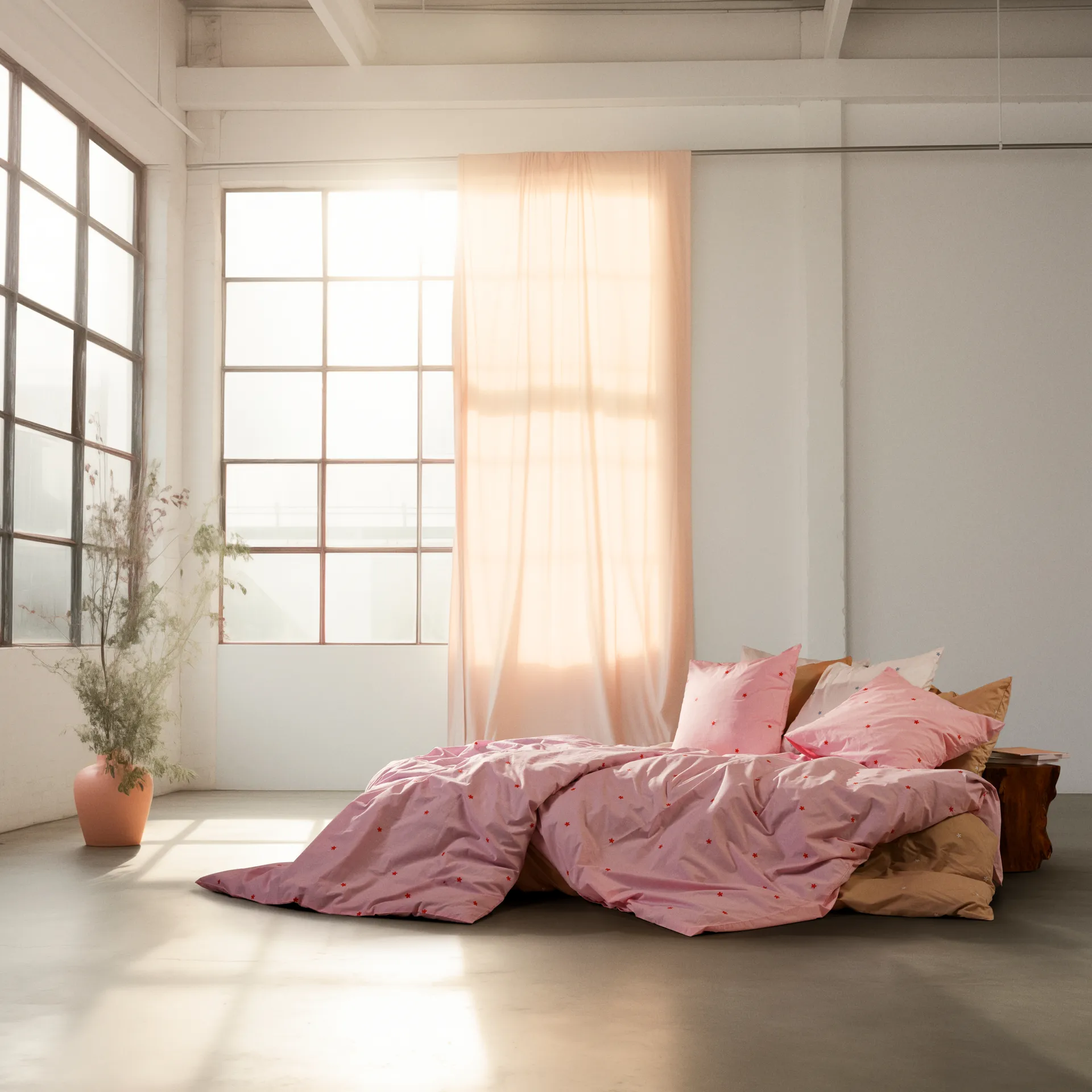 Daisy vuodesetti 220x220 cm, Pink-punainen Juna