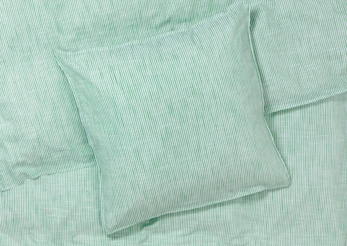 Monochrome Lines vuodevaatesetti 150x210 cm, Vihreä-valkoinen Juna