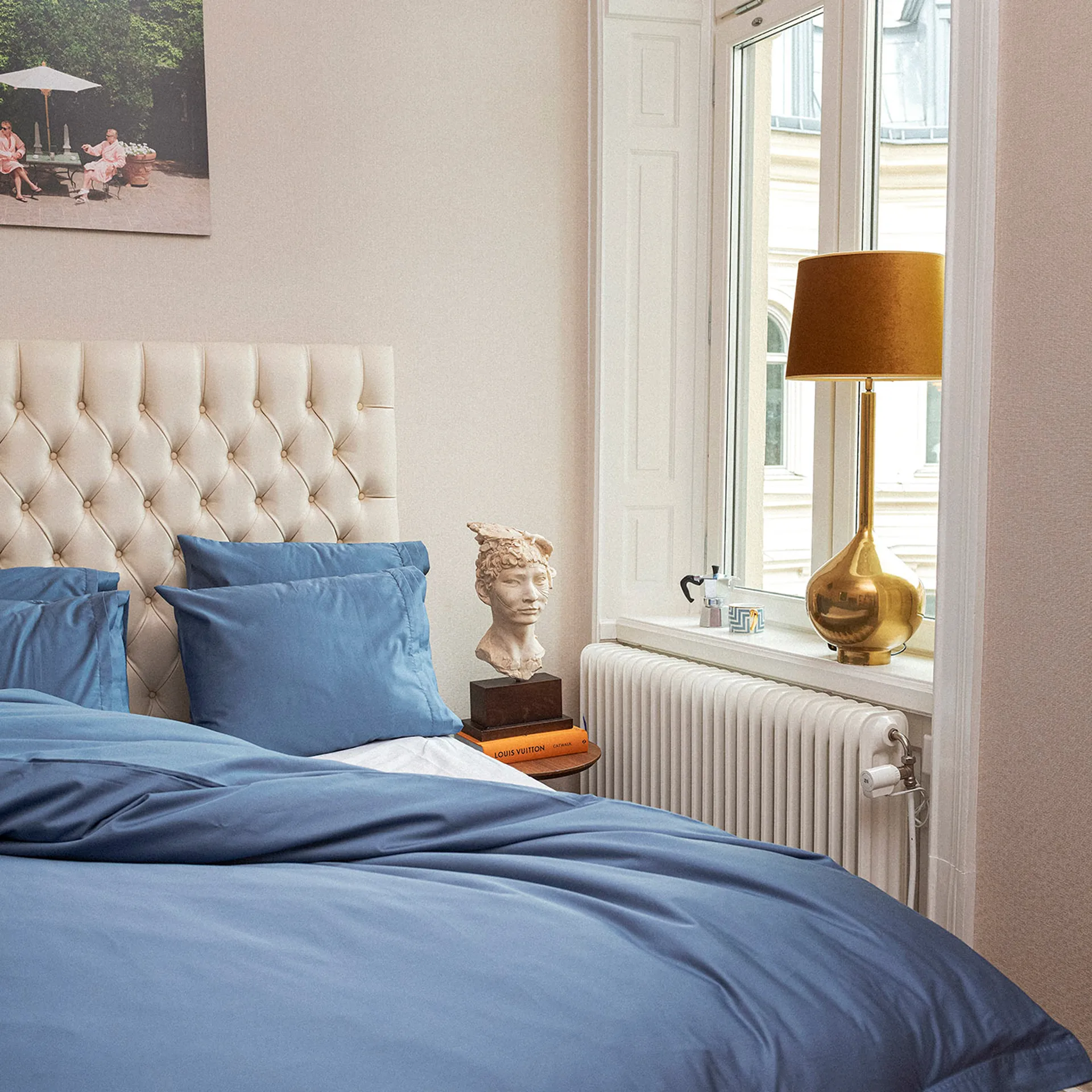 Juniper muotoonommeltu lakana 180 x 200 cm, North Sea Blue Juniper