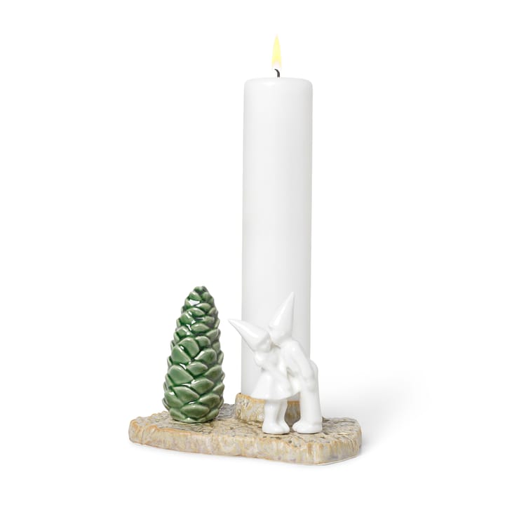 Christmas Tales kynttilänjalka joulusuukko 12 cm, Valkoinen Kähler