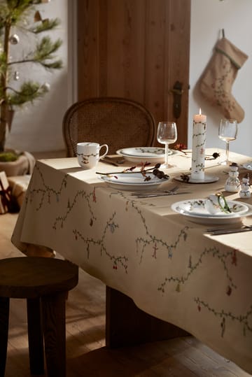 Hammershøi Christmas pöytäliina beige. - 150x220 cm - Kähler
