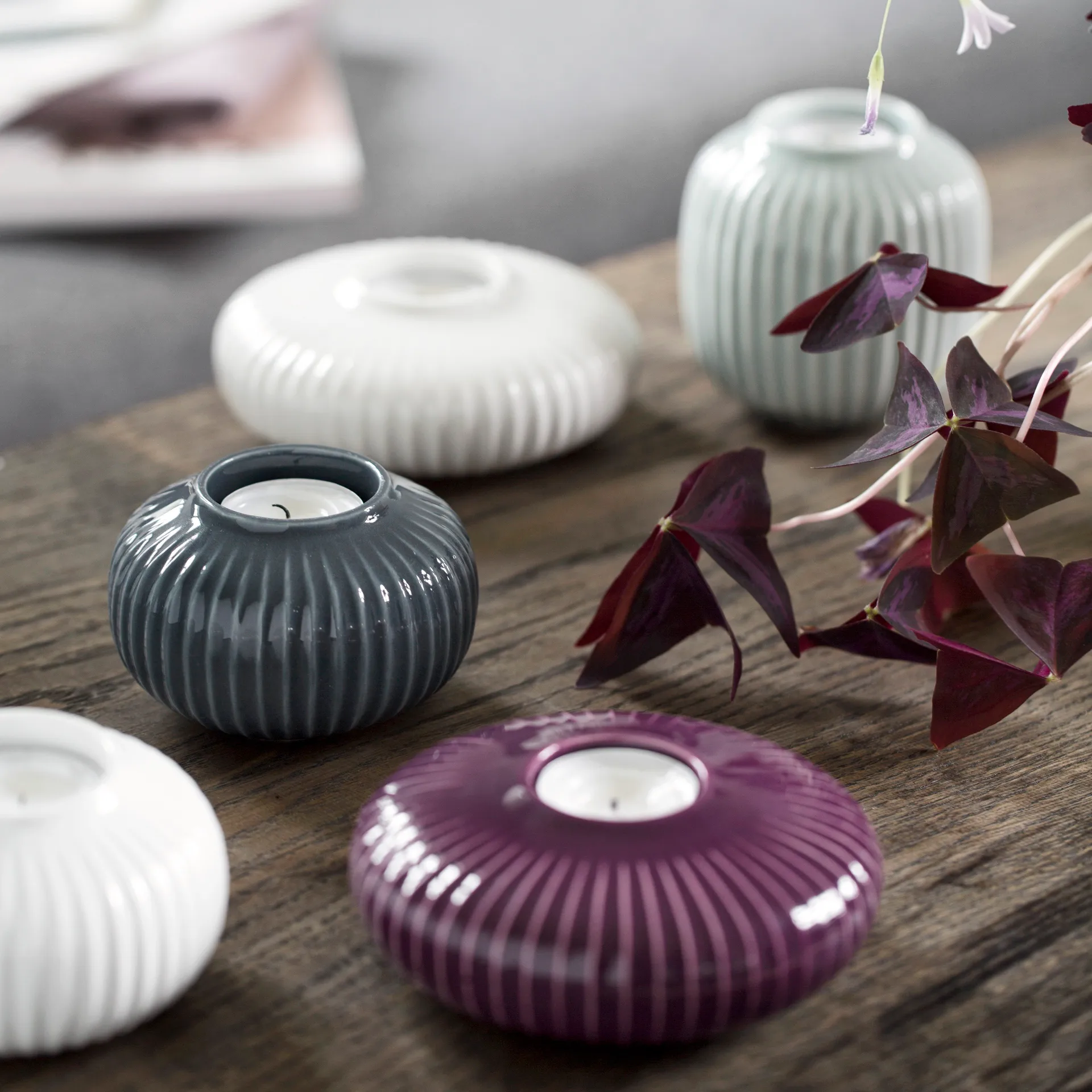 Hammershøi lämpökynttilänjalka pieni, valkoinen Kähler