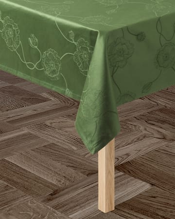Hammershøi Poppy -damastipöytäliina vihreä - 150 x 320 cm - Kähler