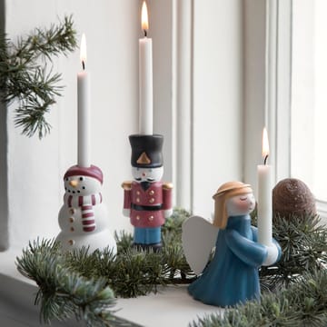Kähler Christmas -kynttilänjalka Lumiukko - Valkoinen-musta-punainen - Kähler