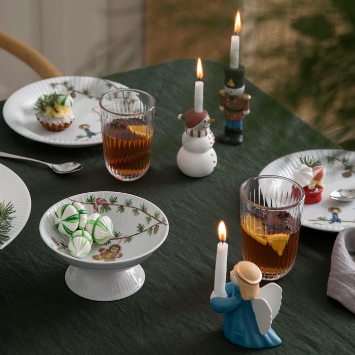 Kähler Christmas -kynttilänjalka Lumiukko, Valkoinen-musta-punainen Kähler
