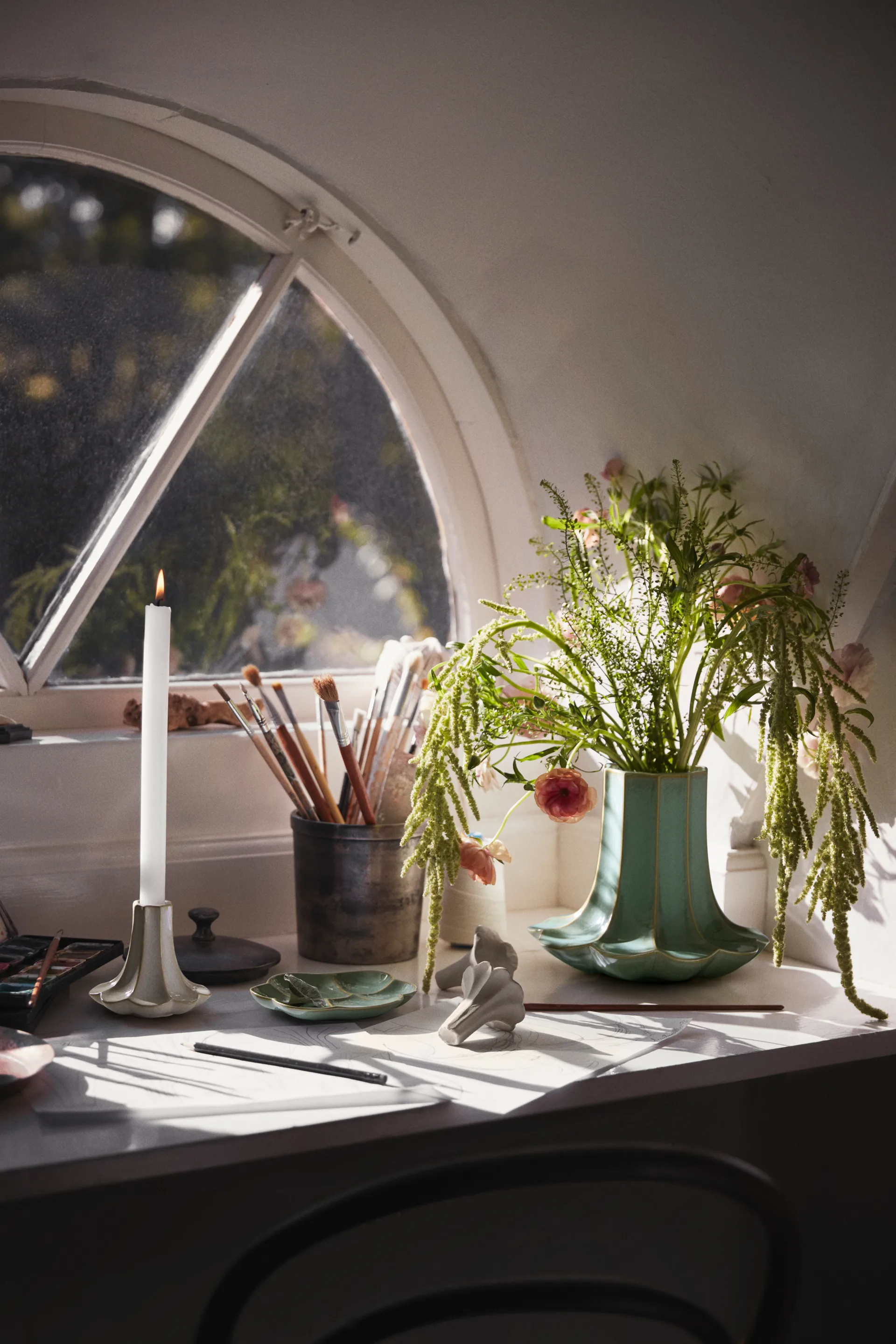 Kantarelli kynttilänjalka, Hiekka, 10 cm Kähler