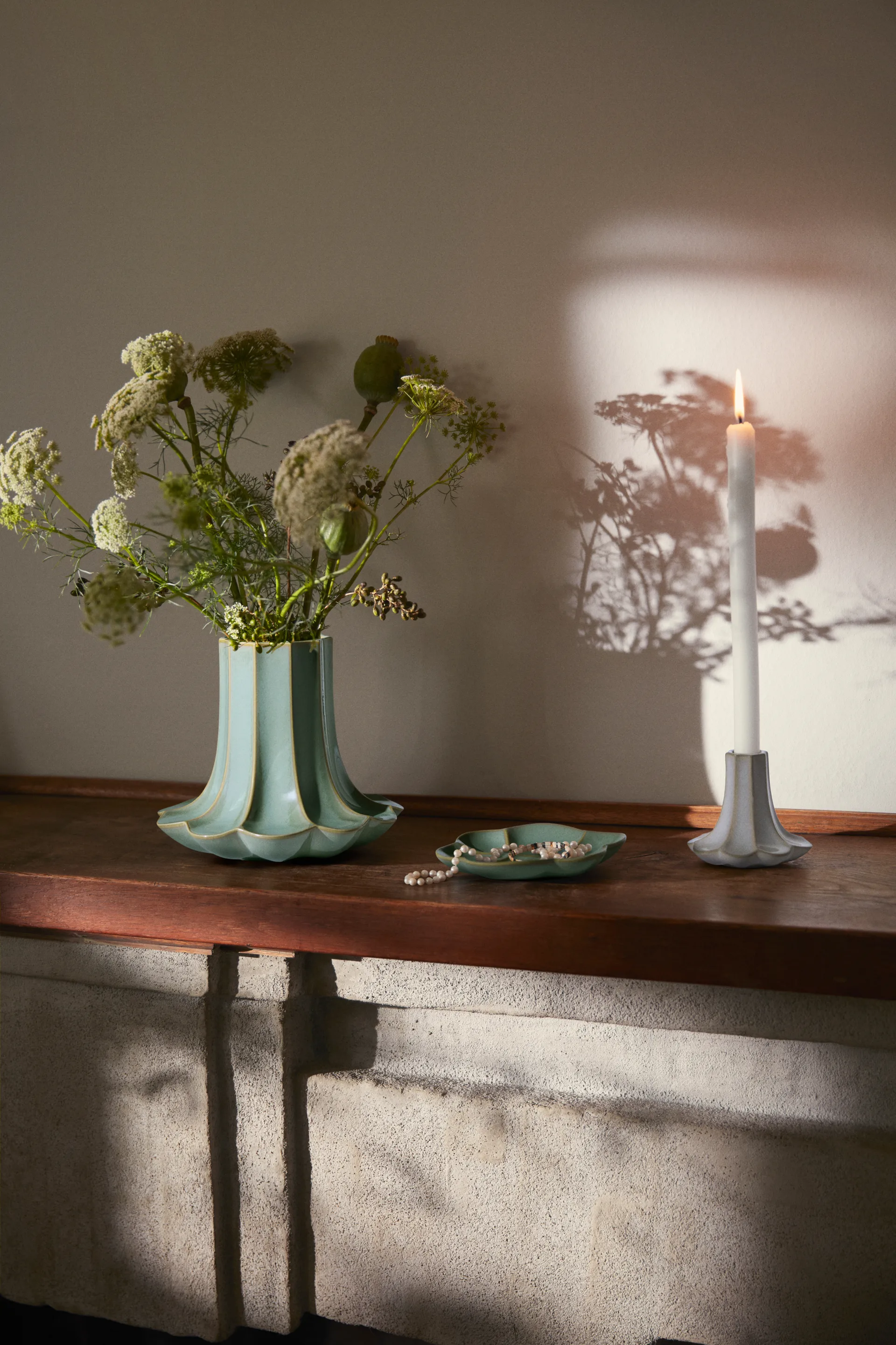 Kantarelli kynttilänjalka, Hiekka, 10 cm Kähler