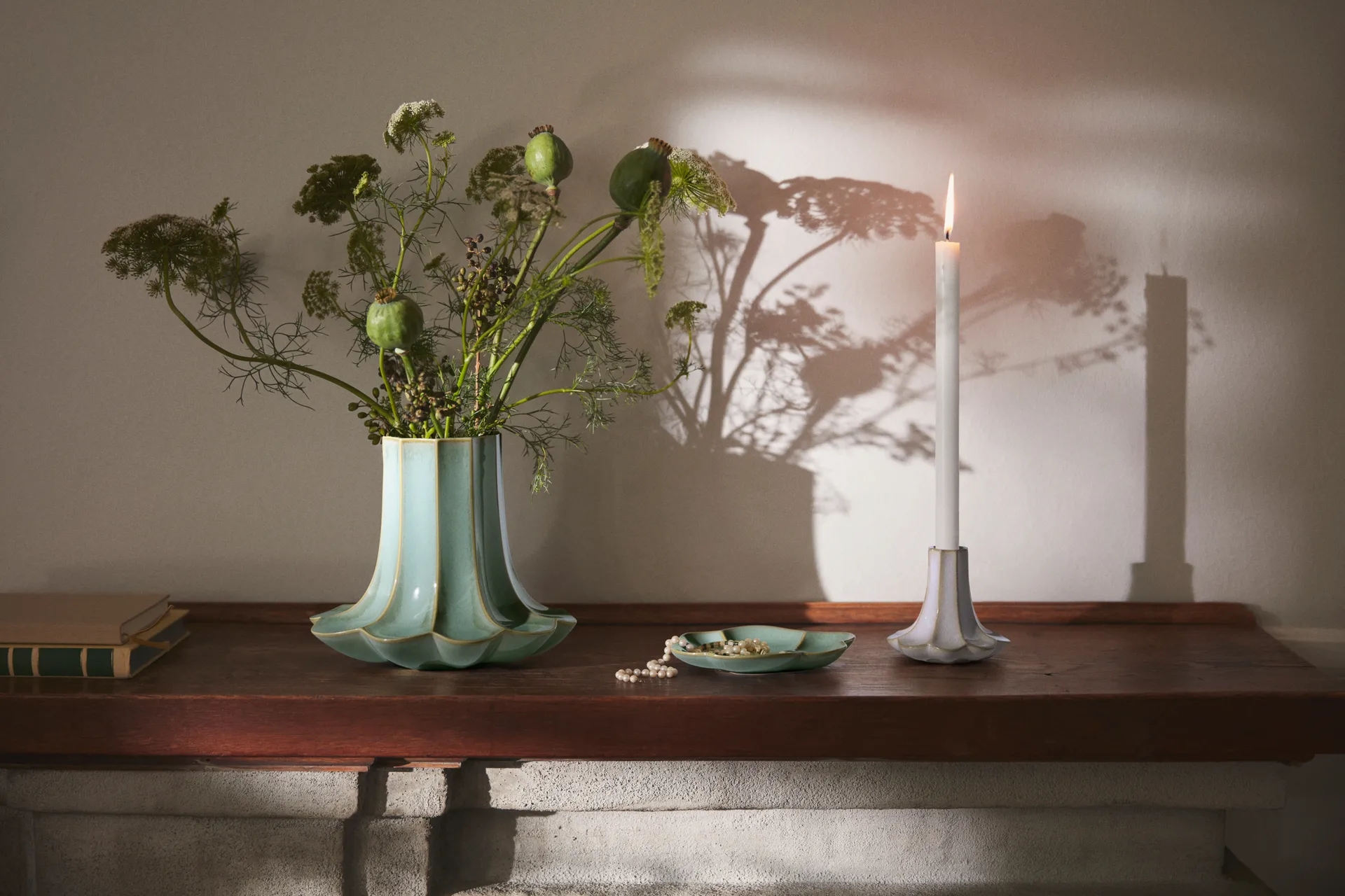 Kanttarelli maljakko, Vihreä, 20,5 cm Kähler