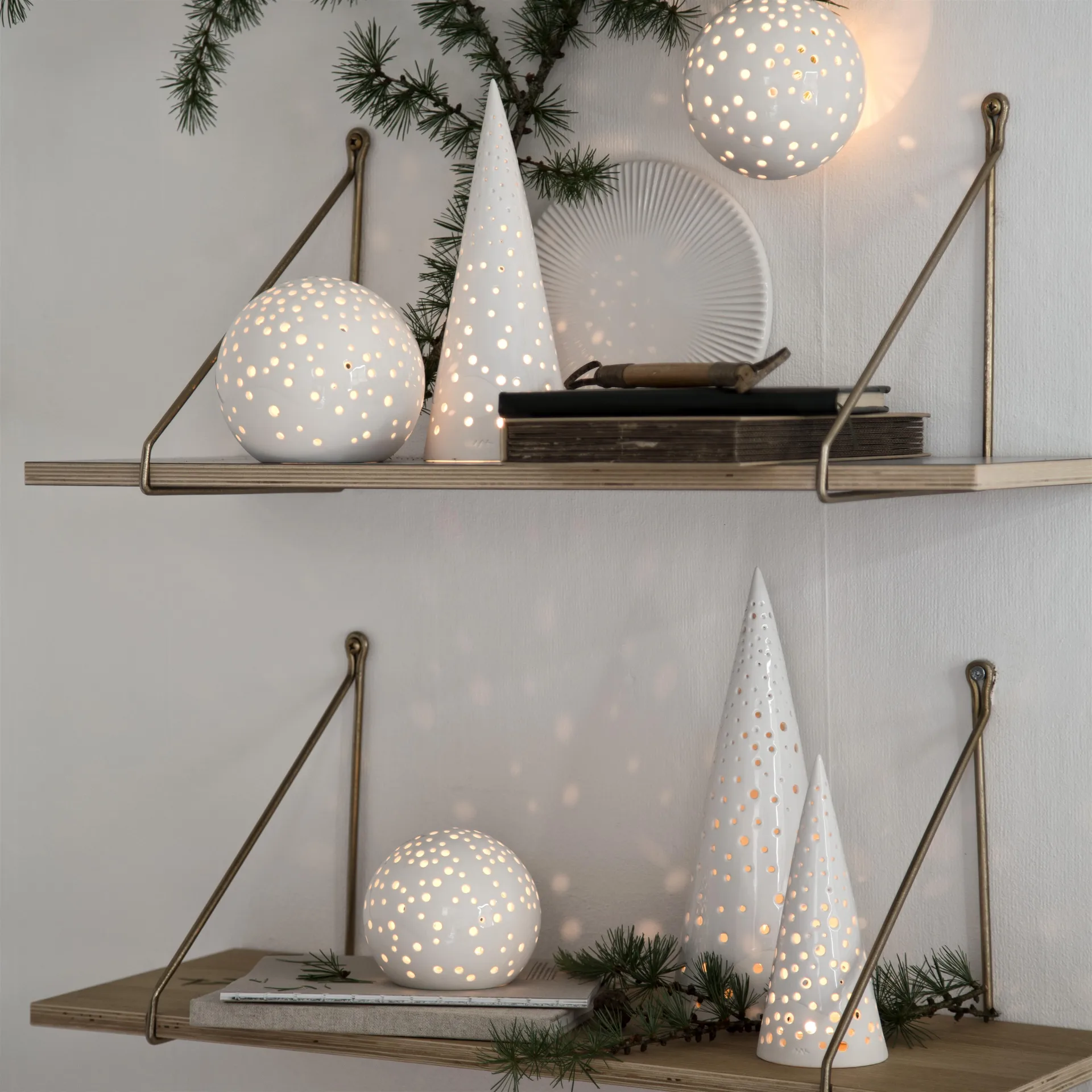 Nobili kynttilänjalka iso, snow white Kähler